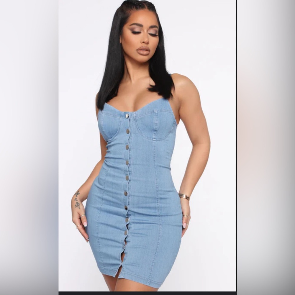 Fashion Nova Blue Ribbed Cut Out Bodycon Dress